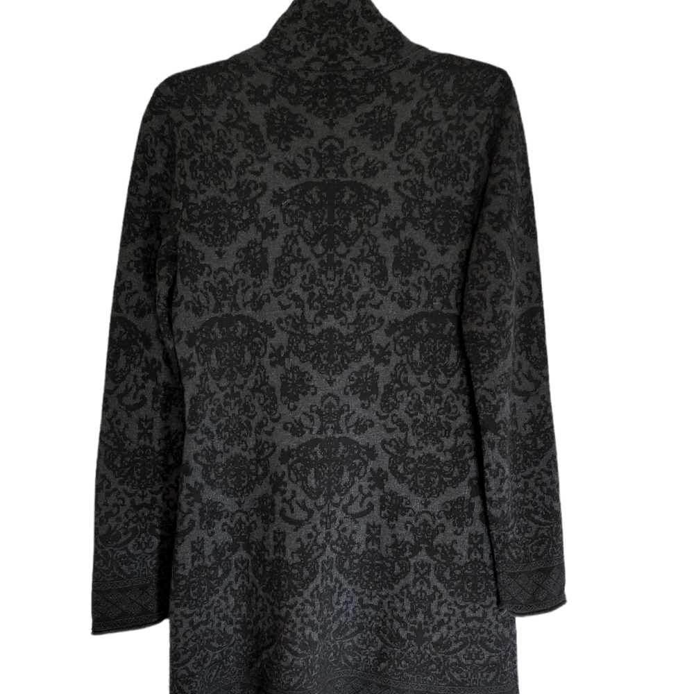 SKYR black gray Double Zip Sweater Knit Tunic Jacket SZ Medium - Picture 2 of 9